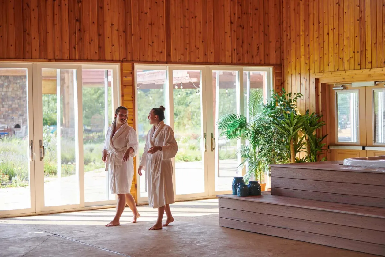 Eupepsia weight loss retreat two women in spa robes